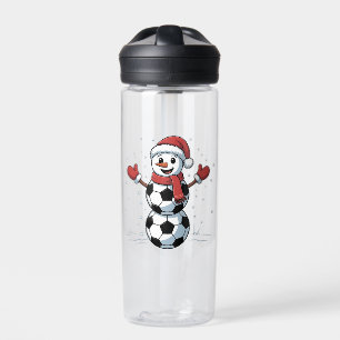 Schneemann Fußball Weihnachten Santa Baseball Spor Trinkflasche