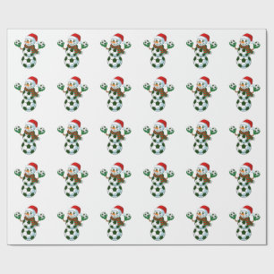 Schneemann Fußball Weihnachten Sportliebhaber Geschenkpapier
