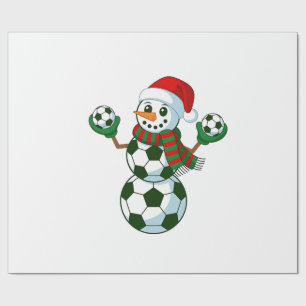 Schneemann Fußball Weihnachten Sportliebhaber Geschenkpapier