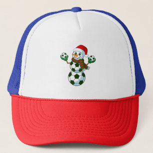 Schneemann Fußball Weihnachten Sportliebhaber Truckerkappe