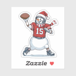 Schneemann Fußballspieler Weihnachten 2026 Feierta Aufkleber