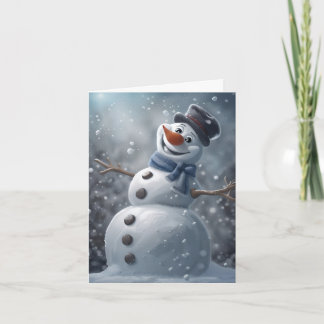 Schneemann gefaltete Grußkarte Karte