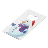 Schneemann Geldbeutel Flaschenöffner (Vorderseite Schrägansicht)