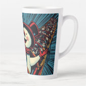 Schneemann genießt eine Rolle Untersetzer reiten. Milchtasse (Rechts)