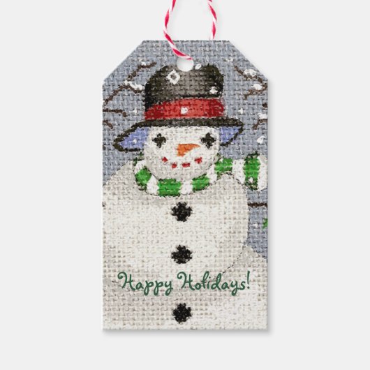 Schneemann Geschenkanhänger (Vorderseite)