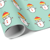 Schneemann Geschenkpapier (Rolleneckpunkt)