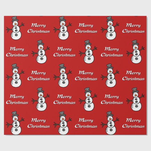 Schneemann Geschenkpapier (Flach)