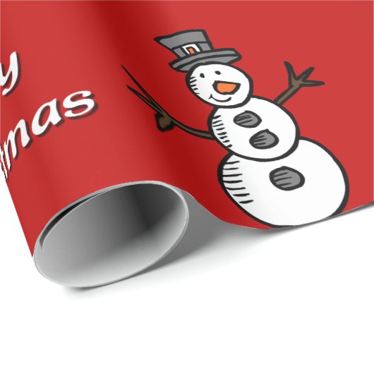 Schneemann Geschenkpapier (Rolleneckpunkt)