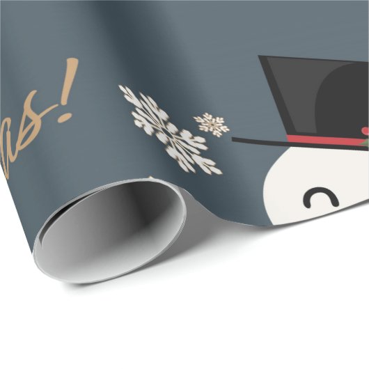 Schneemann Geschenkpapier (Rolleneckpunkt)