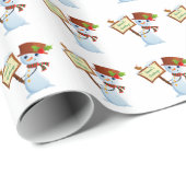 Schneemann Geschenkpapier (Rolleneckpunkt)