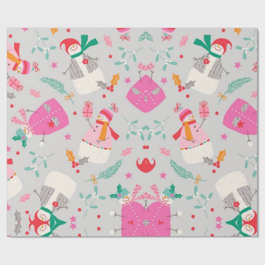 Schneemann Geschenkpapier (Flach)