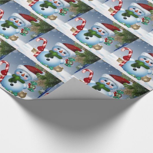 Schneemann Geschenkpapier (Ecke)