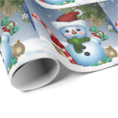 Schneemann Geschenkpapier (Rolleneckpunkt)