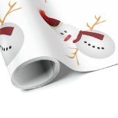 Schneemann Geschenkpapier (Rolleneckpunkt)