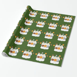 Schneemann-Geschenkpapier für alle Sportarten Geschenkpapier