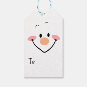 Schneemann Gesicht Geschenkanhänger