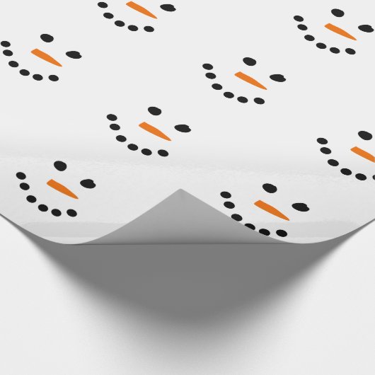 Schneemann-Gesicht Geschenkpapier (Ecke)