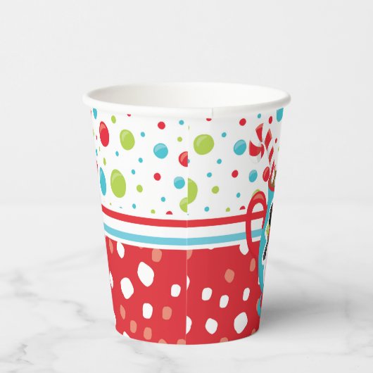 Schneemann Gesicht heißen Kakao bunten Spaß Weihna Pappbecher (Rechts)