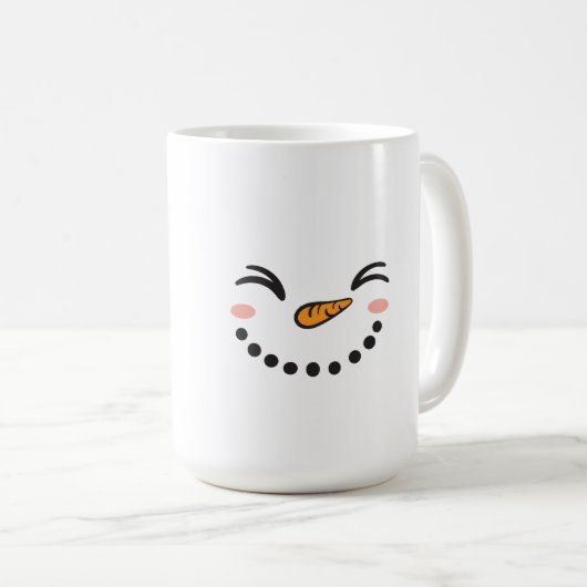 Schneemann-Gesicht Kaffeetasse (VorderseiteRechts)