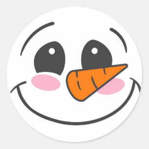 Schneemann-Gesicht Runder Aufkleber