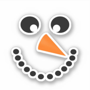 Schneemann-Gesicht Weihnachten Aufkleber