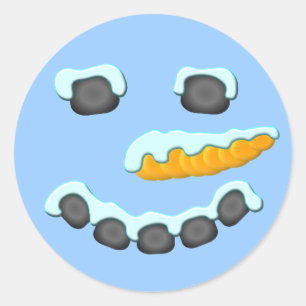 Schneemann-Gesichts-Entwurf Runder Aufkleber