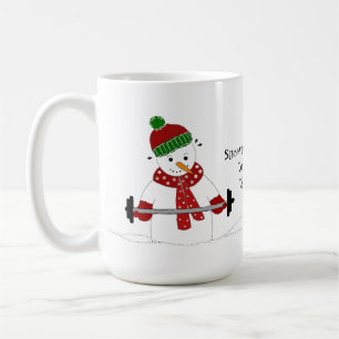 Schneemann-Gewichtheben Kaffeetasse
