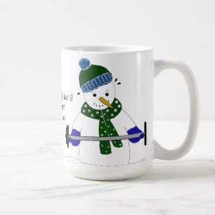 Schneemann-Gewichtheben Kaffeetasse