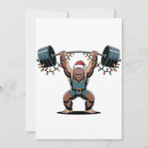 Schneemann Gewichtheber Weihnachten 2026 Fitness-U Dankeskarte