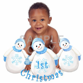 Schneemann-Gewohnheit des Babys 1. Weihnachts Fotoskulptur Ornament