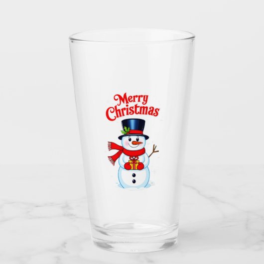 Schneemann Glas (Vorderseite)