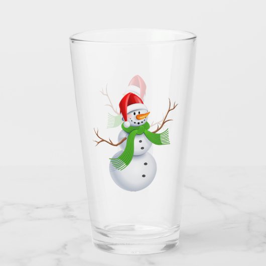 Schneemann Glas (Rückseite)