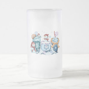 Schneemann-Glas-Tasse Mattglas Bierglas