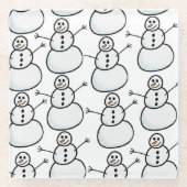 Schneemann Glasuntersetzer (Vorderseite)