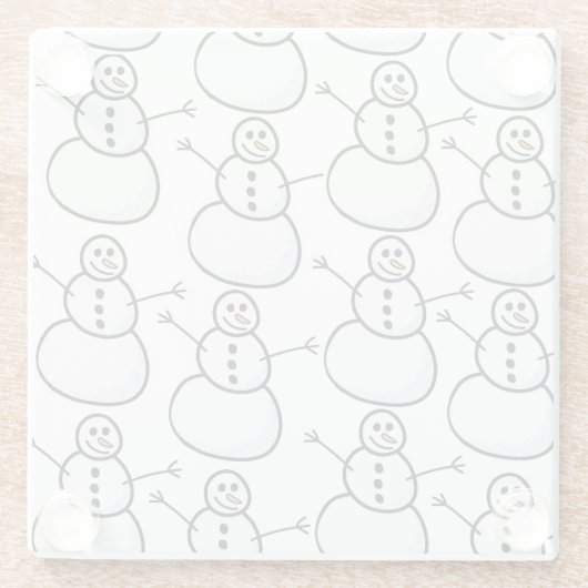 Schneemann Glasuntersetzer (Rückseite)