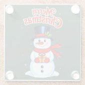 Schneemann Glasuntersetzer (Rückseite)