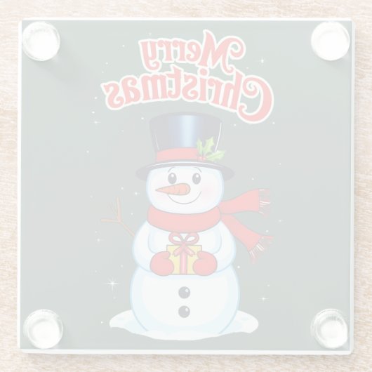 Schneemann Glasuntersetzer (Rückseite)