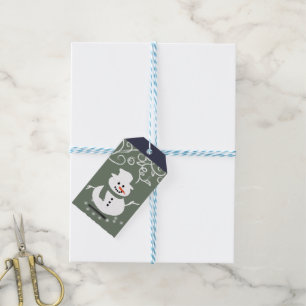 Schneemann-glückliche Feriengeschenk-Umbauten Geschenkanhänger