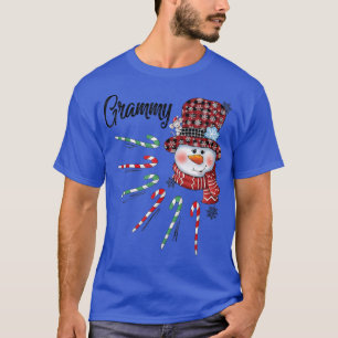 Schneemann Grammy Zuckerstange Rot kariert Weihnac T-Shirt