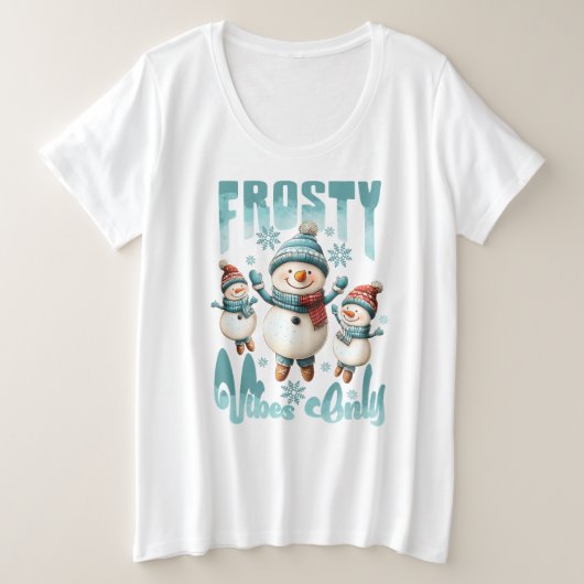 Schneemann Große Größe T-Shirt (Design vorne)