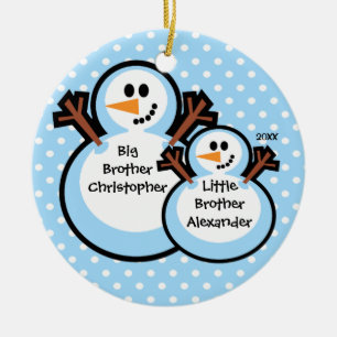 Schneemann-großer u. kleiner keramik ornament