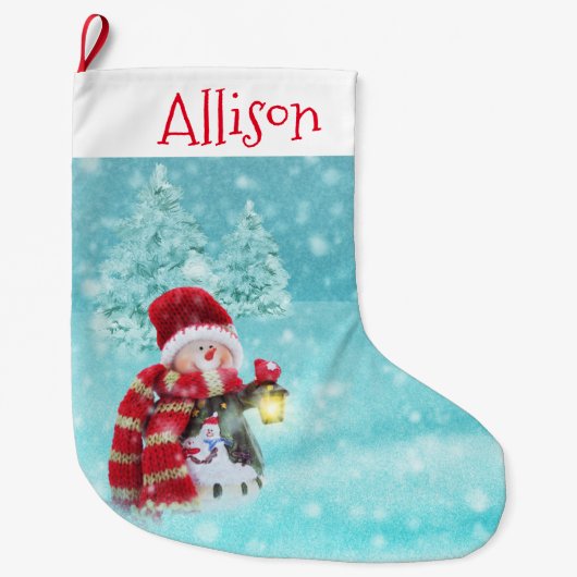 Schneemann Großer Weihnachtsstrumpf (Vorderseite)