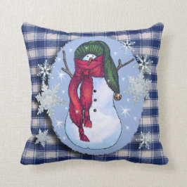 Schneemann-grüner Hut Kissen