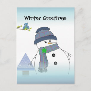 Schneemann Grüße Postkarte