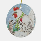 Schneemann-Hahn-, Waschbär-und Häschen-Tier-Kunst Keramikornament (Links)