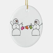 Schneemann-Handschuh-Verzierung Keramik Ornament (Rechts)