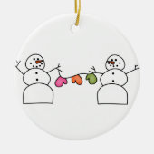 Schneemann-Handschuh-Verzierung Keramik Ornament (Vorne)