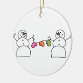 Schneemann-Handschuh-Verzierung Keramik Ornament (Links)