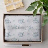 Schneemann & Handschuhe Tissue-Papier – Blaues Win Seidenpapier (Geschenk)
