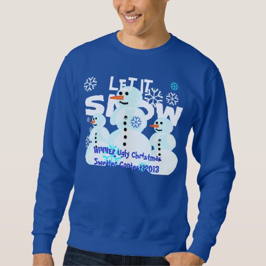 Schneemann-hässlicher Weihnachtsstrickjacke-Tag Sweatshirt (Vorderseite)
